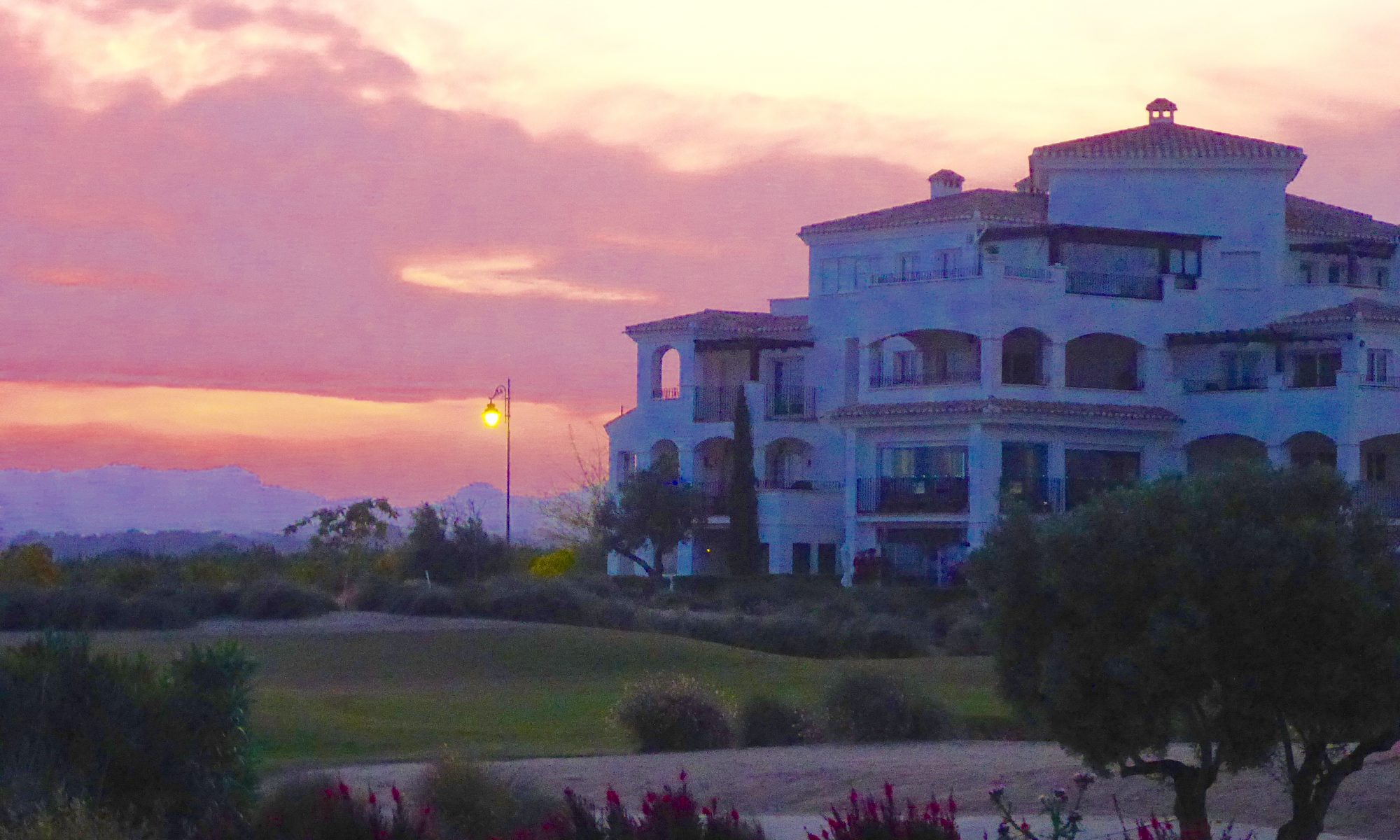 Sunset over the golf course